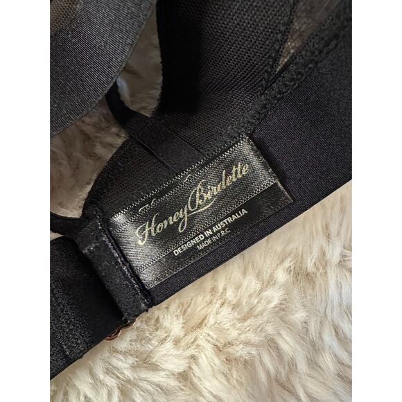 Honey Birdette ADRIANA🖤 Black & Gold 2 Piece Set 36C Bra & M Thong - Picture 5 of 9